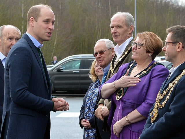 The Duke of Cambridge visits Tarmac's national skills and safety park to officially open the centre. The Duke of Cambridge meets Mansfield Mayor Andy Abrahams.