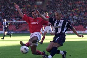 Sheffield-born Chris Barker, who died in 2020, in action for Barnsley in 2001