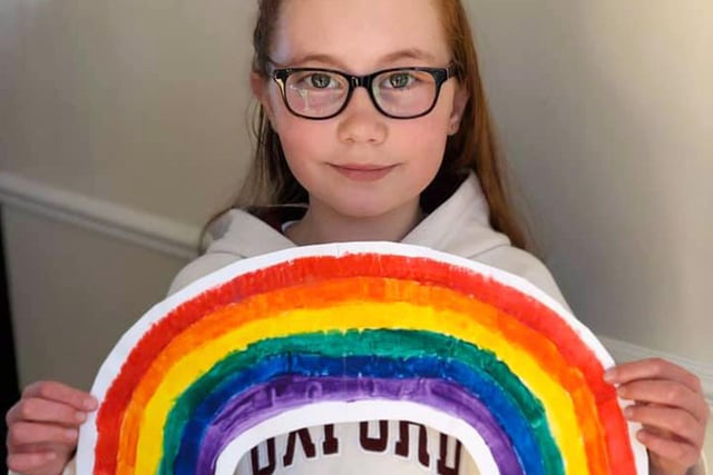 Mansfield rainbow pictures. 
Isla Ash age 9 in Mansfield. Picture sent in by Nena Ash.