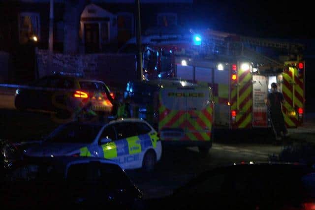 Emergency services at the scene of a fatal fire in Rotherham last night (Photo: Sam Mylett)