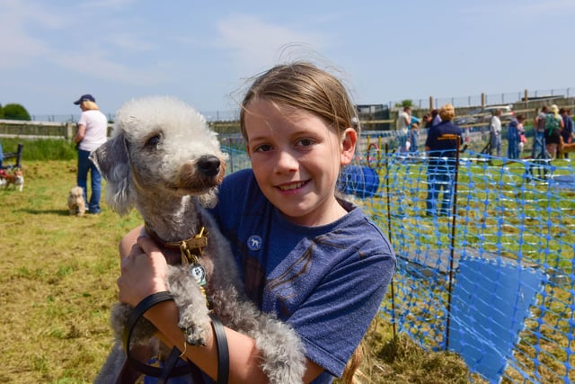 Grace Bryson aged 10 with Betty at 2018's Dogs Big Day Out at Summerhill.