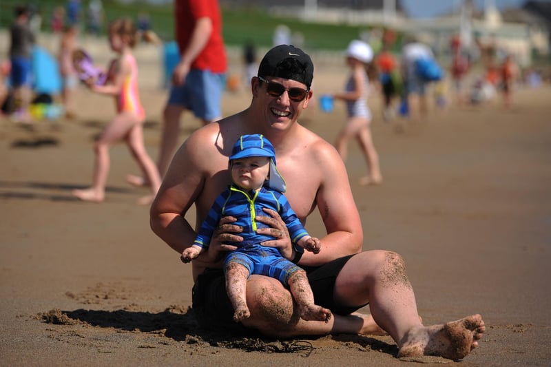 Martin Stokoe and son Theo enjoyed a day out in the sun.