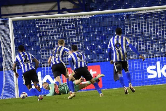 Cameron Dawson's penalty save in injury time for Sheffield Wednesday against Oxford United. (Steve Ellis)