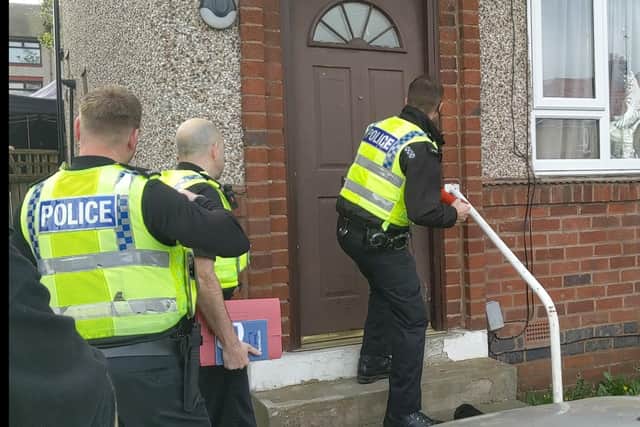 Police officers forced entry to a house in Arbourthorne, Sheffield, and found drugs inside