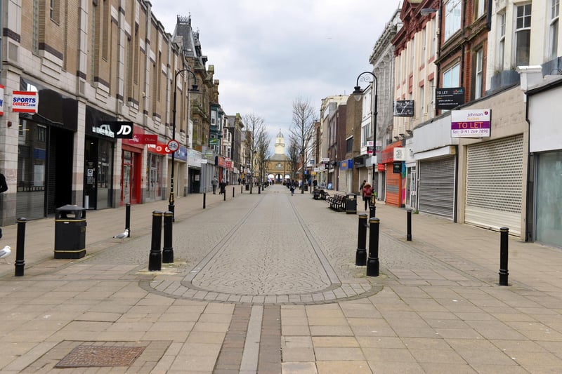 The town centre's clothes, sports and card shops are among the non-essential retailers which have had to remain closed for much of the past year.