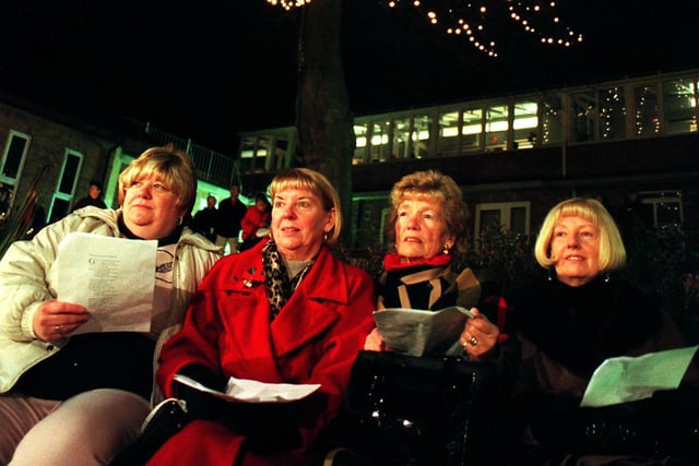 Pictured is the opening of Festival of Light at St Luke's Hospice as lights in the trees in the Hospice Gardens.At the 1999 opening are from LtoR were Susan Wills, Carol Pearson, Marjorie Pugh and Glenda Inman
