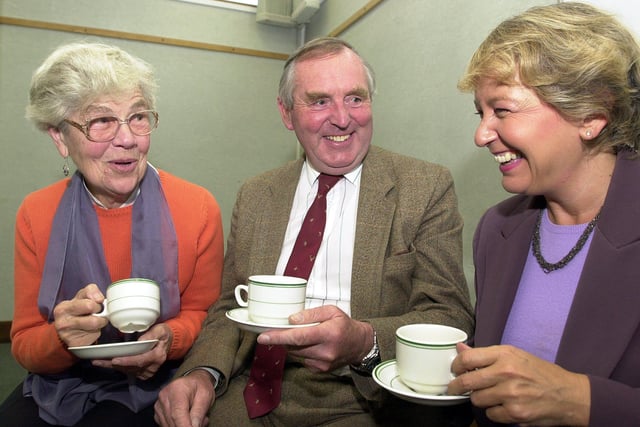 Doncaster Central MP Rosie Wintertyon (right) joined the Alzheimer's Society Doncaster Branch Tea Party at Doncaster Central Library on Tuesday (18/9/2001). Our picture shows Rosie with Kathleen White, aged 76, of Bessacarr, and Bernard Rounthwaite, aged 65, of Tickhill, pictured in 2001