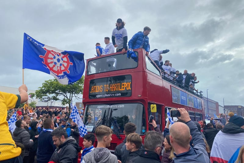 Fans chanted and clapped players as the bus travelled along Victoria Road.