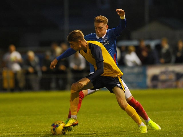 Ronan Curtis opened the scoring for Pompey at Gosport Borough. Picture: Sarah Standing (010920-6891)