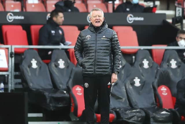 Sheffield United manager Chris Wilder is preparing his side to face Manchester United at Bramall Lane: Naomi Baker/PA Wire.