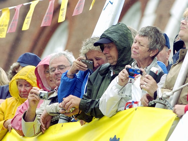 International Festival Of The Sea (IFOS) in the Naval Dockyard , today was the first day of the 4 day festival 30th June 2005.
Princess Royal unveils a plaque on Gypsy Moth IV with global project manager David Green
Pictured: The crowd
Picture Paul Jacobs 053087-15
