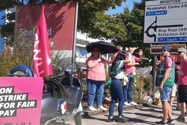 Postal workers are back on the picket lines in Sheffield today – and more strike days have been announced. PIcture shows picket lines in Brightside, Sheffield