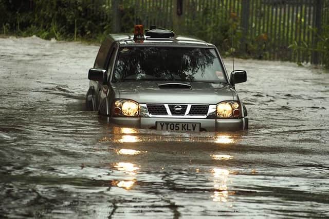 Stuck in the flood water at Barrow Road, Wincobank, Sheffield, on June 26, 2007