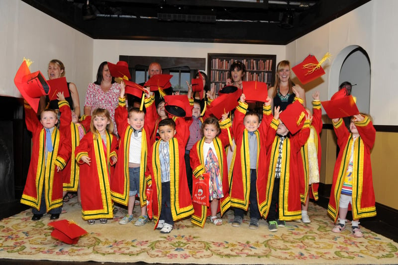 Graduates from Busy Bees Cleadon Village nursery at their graduation ceremony in the Little Theatre in 2014.