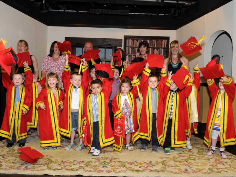 Graduates from Busy Bees Cleadon Village nursery at their graduation ceremony in the Little Theatre in 2014.