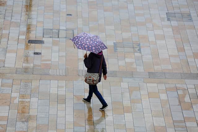 Heavy rain in Sheffield. Picture: Chris Etchells