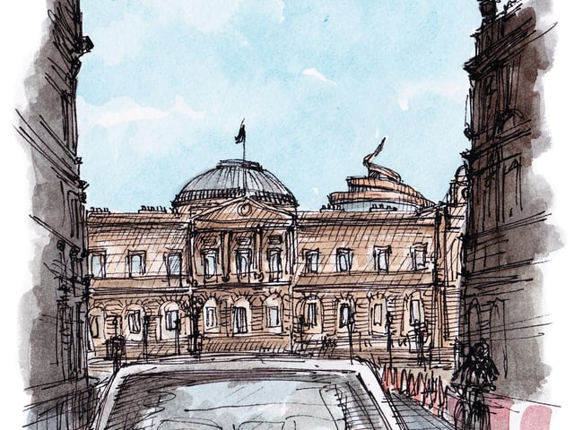 My weekly quiz where viewers have to guess where I have sketched continued throughout 2021, both online and in Edinburgh Evening News each Monday. This one shows the newly opened St James Centre with its controversial twirly bit, which can be seen from many parts of the city.