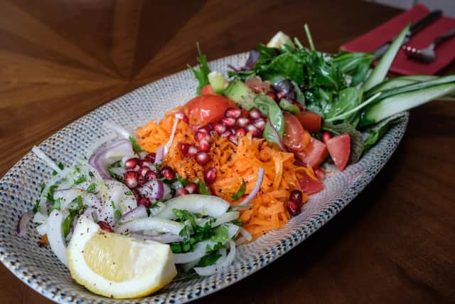 Salad at Mavi Ruya restaurant on Abbeydale Road.