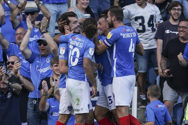 John Marquis opened the scoring for Pompey just after half-time. Picture: Jason Brown.