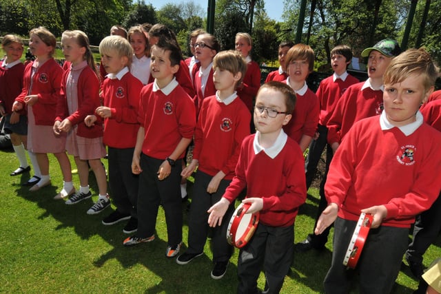 Pupils from the feeder schools for Venerable Bede School were singing and playing musical instruments in this 2013 scene. Can you spot someone you know?