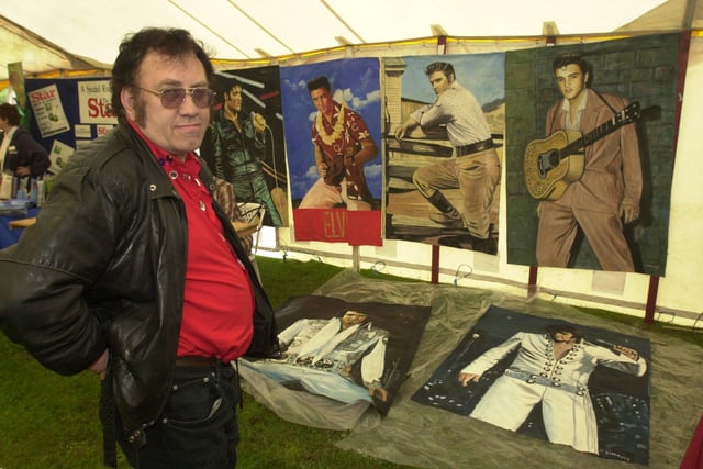. You want some more you come to the right place. Elvis Fan and artist Malcolm Simmons shows off his Elvis paintings at the Sheffield Show, Graves Park, Sheffield in 2002