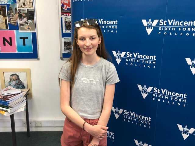 Grace Harrison-Tate couldnt be happier - as she couldnt have achieved better grades, scoring three A*s in maths, biology, and geography at St Vincent Sixth Form
