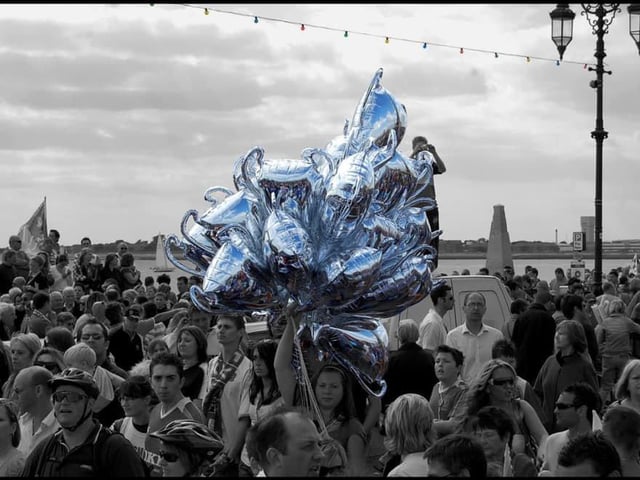 Many Pompey fans will remember Karen's proud shot. This was the day of Portsmouth Football Club's 2008 FA Cup victory parade in Southsea.