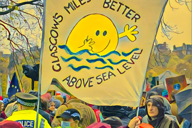 This arty placard made the argument against submerged Glasgow (Martyn McLaughlin)