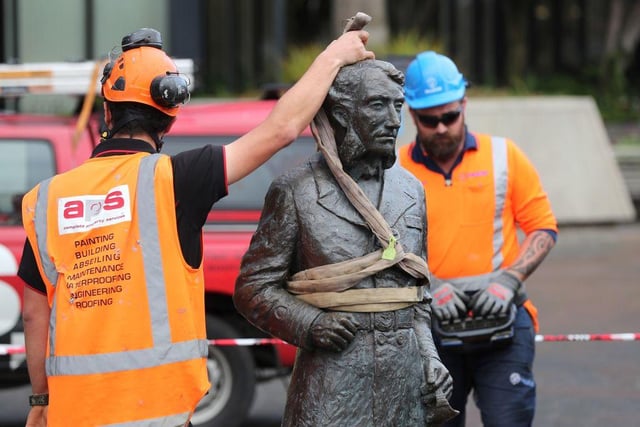There have been repeated calls for the statue to be removed, and on 12 June, it was taken down. Hamilton was a British navy commander and was accused of killing indigenous Maori people in the 19th century