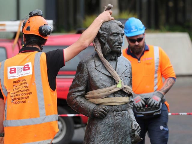 There have been repeated calls for the statue to be removed, and on 12 June, it was taken down. Hamilton was a British navy commander and was accused of killing indigenous Maori people in the 19th century