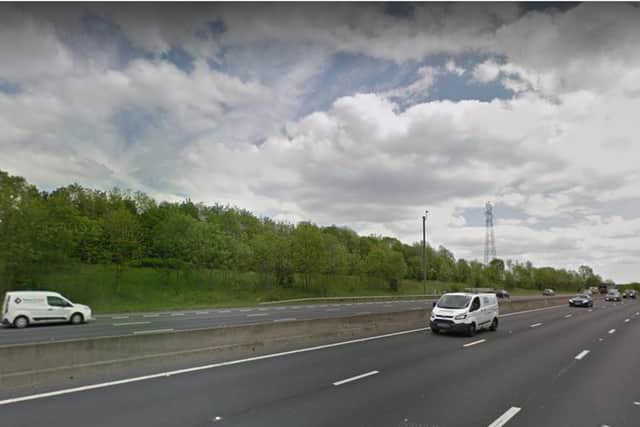 A caravan has overturned on the southbound M1 near Junction 36 for Tankersley