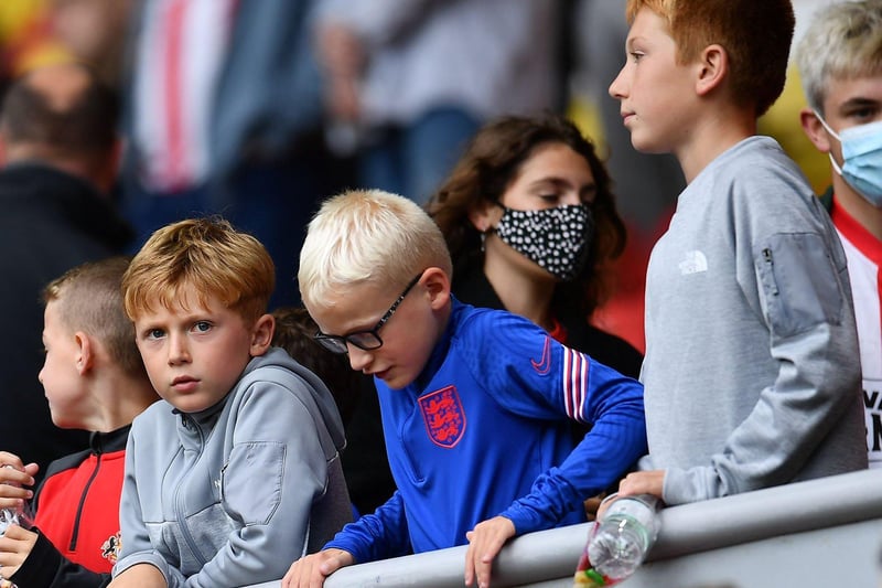 Young Sunderland fans ready to cheer on their side.