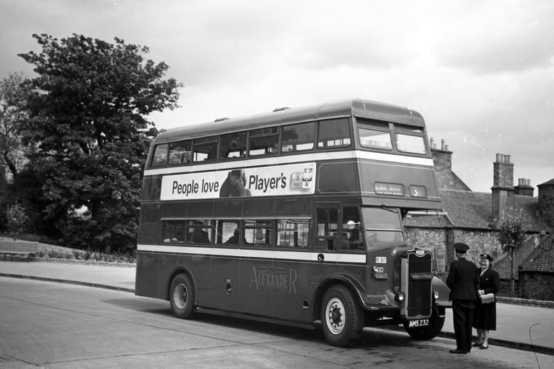 At the town’s bus station, working town service 3 to Macindoe Crescent, is No RO517 (AMS 232), an NCME-bodied Guy Arab II new in November 1944. It was withdrawn after nearly 23 years of service and passed to Muir in Kirkcaldy for scrap.