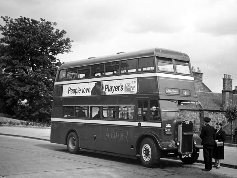 At the town’s bus station, working town service 3 to Macindoe Crescent, is No RO517 (AMS 232), an NCME-bodied Guy Arab II new in November 1944. It was withdrawn after nearly 23 years of service and passed to Muir in Kirkcaldy for scrap.