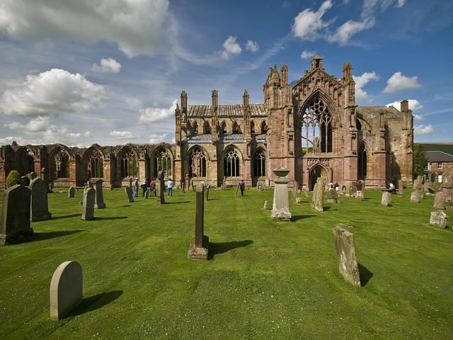 As ruins go, Melrose Abbey is pretty spectacular. Breathtaking to see in real life, it is also said to be the burial place of Robert the Bruce’s heart. Picture: Shutterstock