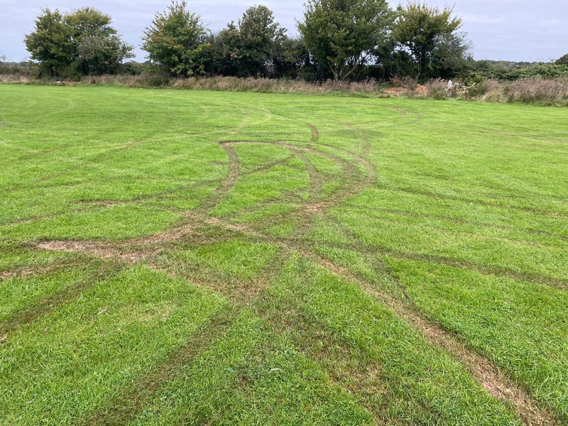 Travellers set up camp at Peel Park, Clanfield on September 1, 2020