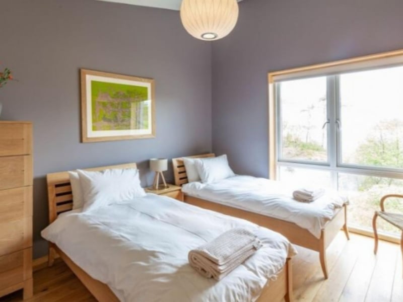 There's a comfortable twin bedroom downstairs.
