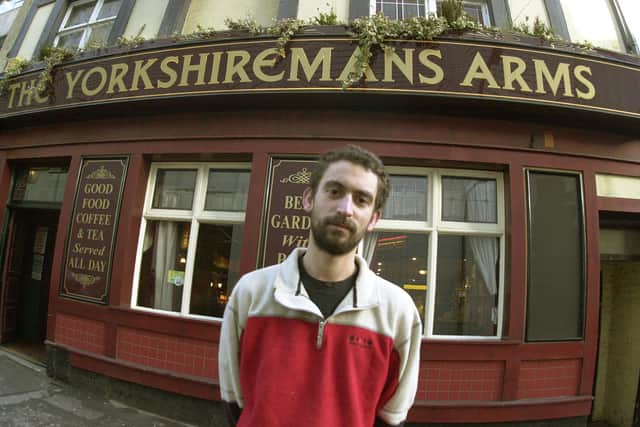 Former owner Fabrice Limon at the Yorkshireman's Arms in December 2002 - the pub in Burgess Street, Sheffield city centre is now subject to an emergency demolition order