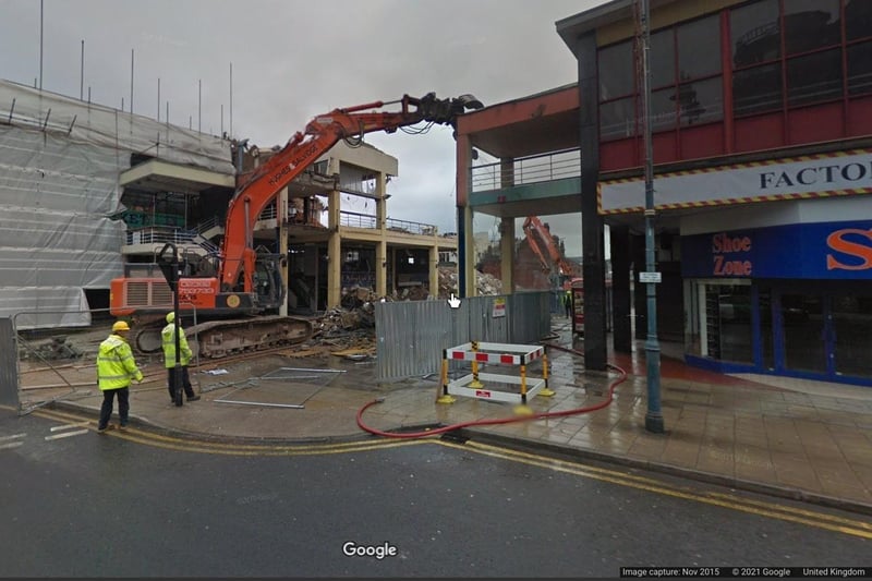 This Google Maps image from November 2015 shows work well under way to dismantle the old market buildings
