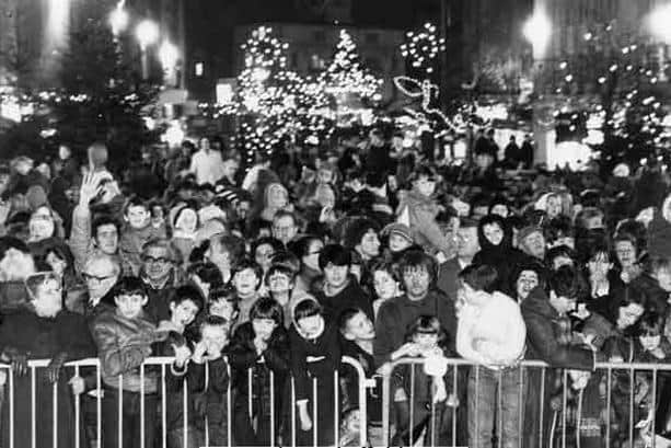 Christmas illuminations, Fargate - November 29, 1984.