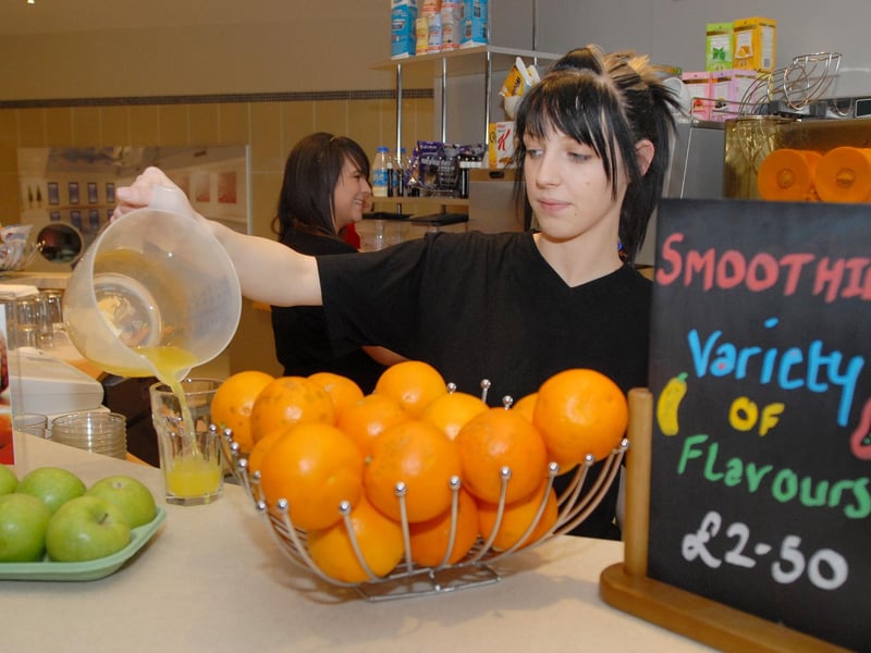 Staff provide refreshments at Mansfield's JJB Fitness Club Café.