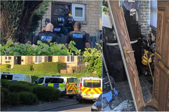 Police officers raided a number of homes in the Westfield area of Sheffield