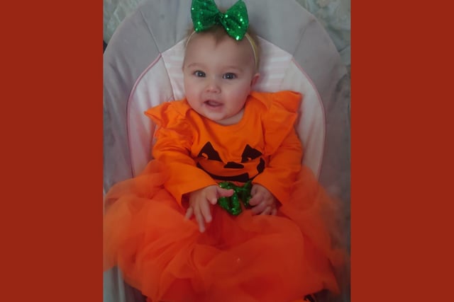 Seven month old Tiyanah Rose loved her costume!