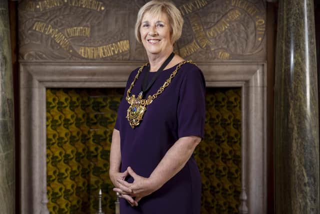 Gail Smith Lord Mayor of Sheffield is going to skydive fro 15,000 ft for charity. Picture Scott Merrylees