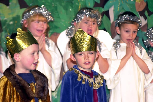 Two of Tickhill Estfeld School's Nativity play Kings pictured in 2002