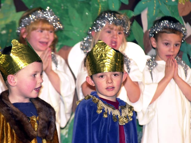 Two of Tickhill Estfeld School's Nativity play Kings pictured in 2002