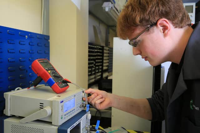 Young rising stars at hi-tech manufacturing firm Tribosonics in Sheffield. Pictured is apprentice Luke Dawson. Picture: Chris Etchells