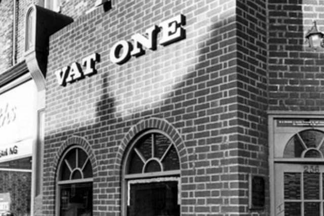 Vat One restaurant and wine bar, on Glossop Road, Sheffield, in January 1978