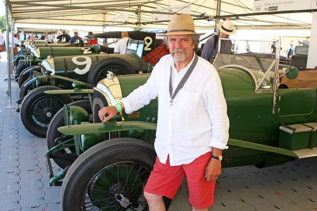 Festival of Speed 2019 in Chichester. Julian Grimade beside his 1925 Bentley. Photo by Derek Martin Photography.