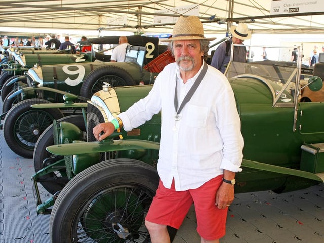 Festival of Speed 2019 in Chichester. Julian Grimade beside his 1925 Bentley. Photo by Derek Martin Photography.